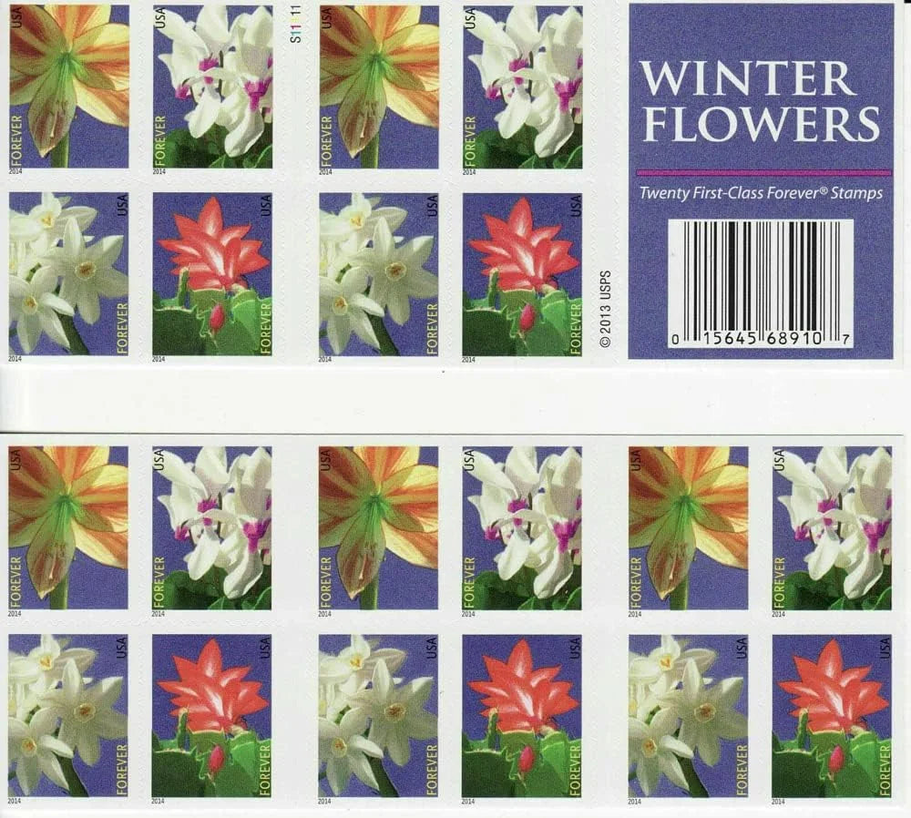 Winter Flowers Forever Stamps