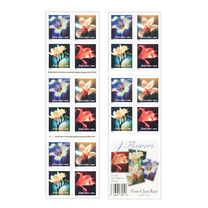 2000 Four Flowers Forever Postage Stamps