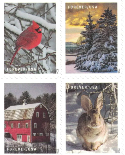 Winter Scenes Forever First Class Postage Stamps