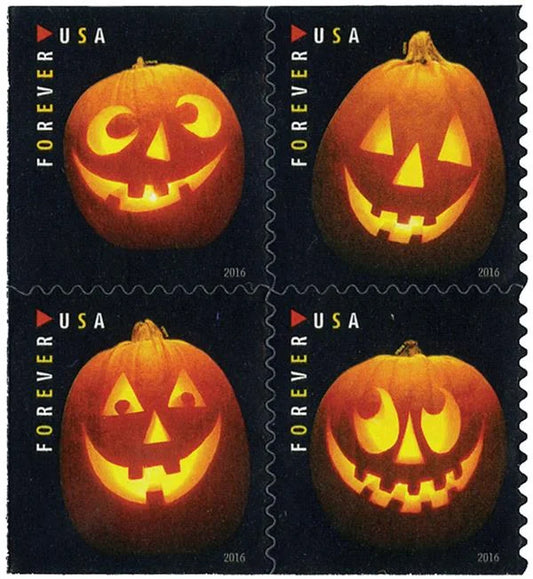 Halloween Jack-O’-Lantern Forever Postage Stamps