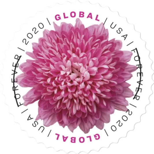 Global Chrysanthemum International First Class Forever US Postage Stamps