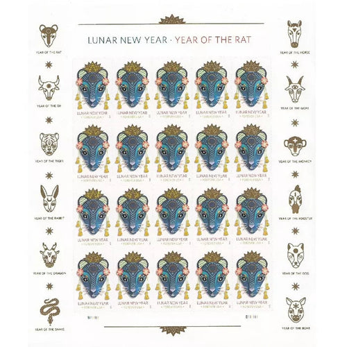Year of the Rat Stamp Celebrates Lunar New Year Forever First Class Postage Stamps
