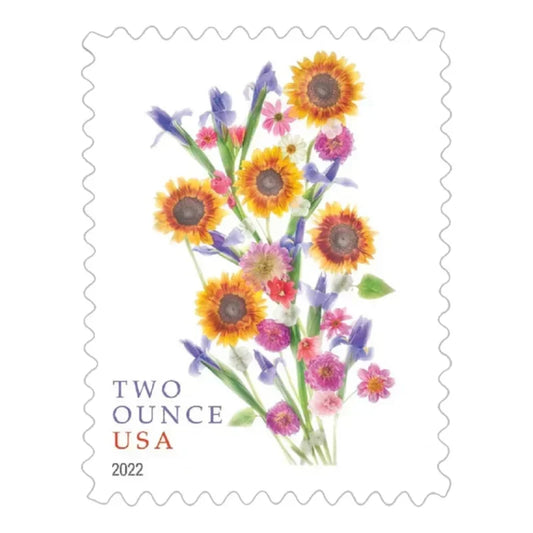 Sunflower Bouquet Two Ounce Forever First Class Postage Stamps
