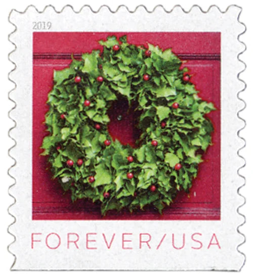 Holiday Wreath Forever First Class Postage Stamps