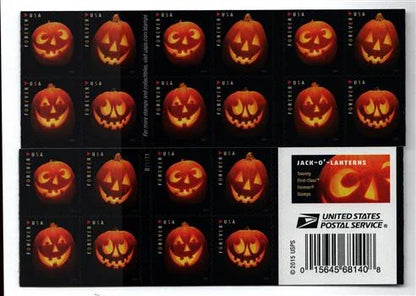 Halloween Jack-O’-Lantern Forever Postage Stamps