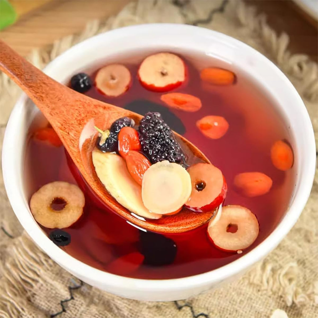 Kidney Tea Formula Ginseng Six Treasure Tea, 10 Precious Ingredients Formula, 260g/Box Ginseng Five Treasure Teabag, Chinese Herbal Teas Support Kidney and Live Health for Men Women (10 bags/1Box)