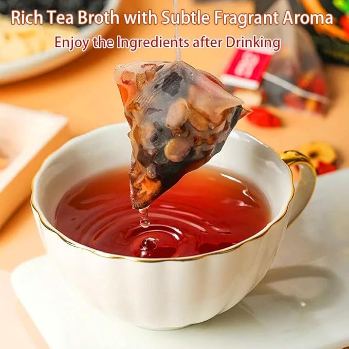 Ginseng-Infused Eight Treasure Teas, Kidney Tea Formula Ginseng Six Treasure Tea, Kidney Cleanse Detox Health Teabag for Women & Men, 8 Precious Ingredients (1 Pack/20 TeaBags)