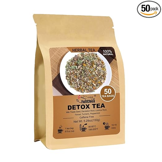 Herbal Balance Tea with Milk Thistle & Dandelion | Natural Caffeine-Free Blend (50 Bags)