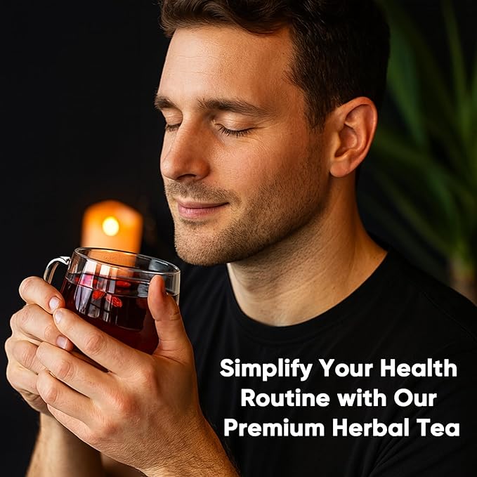 Kidney Tea Formula Ginseng Six Treasure Tea, 10 Precious Ingredients Formula, 260g/Box Ginseng Five Treasure Teabag, Chinese Herbal Teas Support Kidney and Live Health for Men Women (10 bags/1Box)