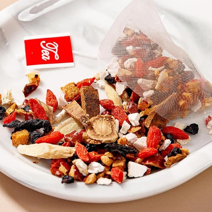 Ginseng-Infused Eight Treasure Teas, Kidney Tea Formula Ginseng Six Treasure Tea, Kidney Cleanse Detox Health Teabag for Women & Men, 8 Precious Ingredients (1 Pack/20 TeaBags)