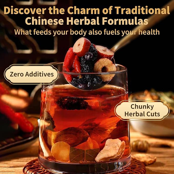 Ginseng Six Treasure Herbal Tea | Traditional Chinese 7-Herb Blend | Caffeine-Free (32 Packs)