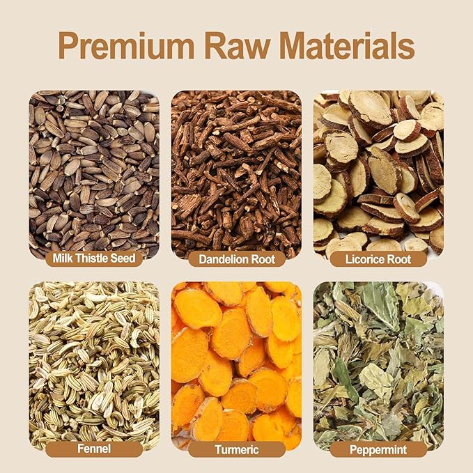 Herbal Balance Tea with Milk Thistle & Dandelion | Natural Caffeine-Free Blend (50 Bags)