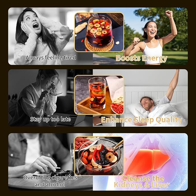 Ginseng Six Treasure Herbal Tea | Traditional Chinese 7-Herb Blend | Caffeine-Free (32 Packs)