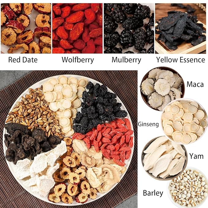 Ginseng-Infused Eight Treasure Teas, Kidney Tea Formula Ginseng Six Treasure Tea, Kidney Cleanse Detox Health Teabag for Women & Men, 8 Precious Ingredients (1 Pack/20 TeaBags)